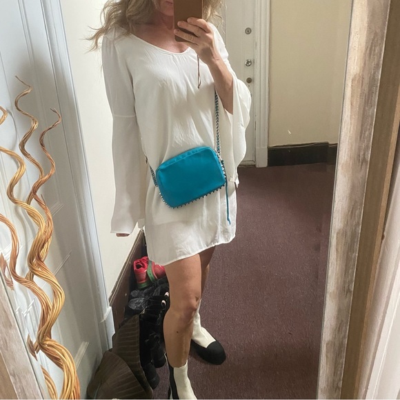 Rebecca Minkoff Studded Turquoise Crossbody Leather Bag - Picture 7 of 10